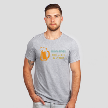 fitness beer in my belly gray shirt
